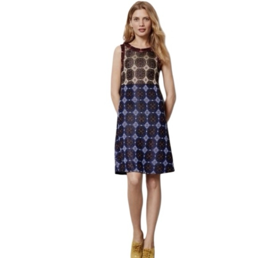 CECILIA PRADO Anthropologie Sleeveless Dress Geometric Print Shift Size XSP
